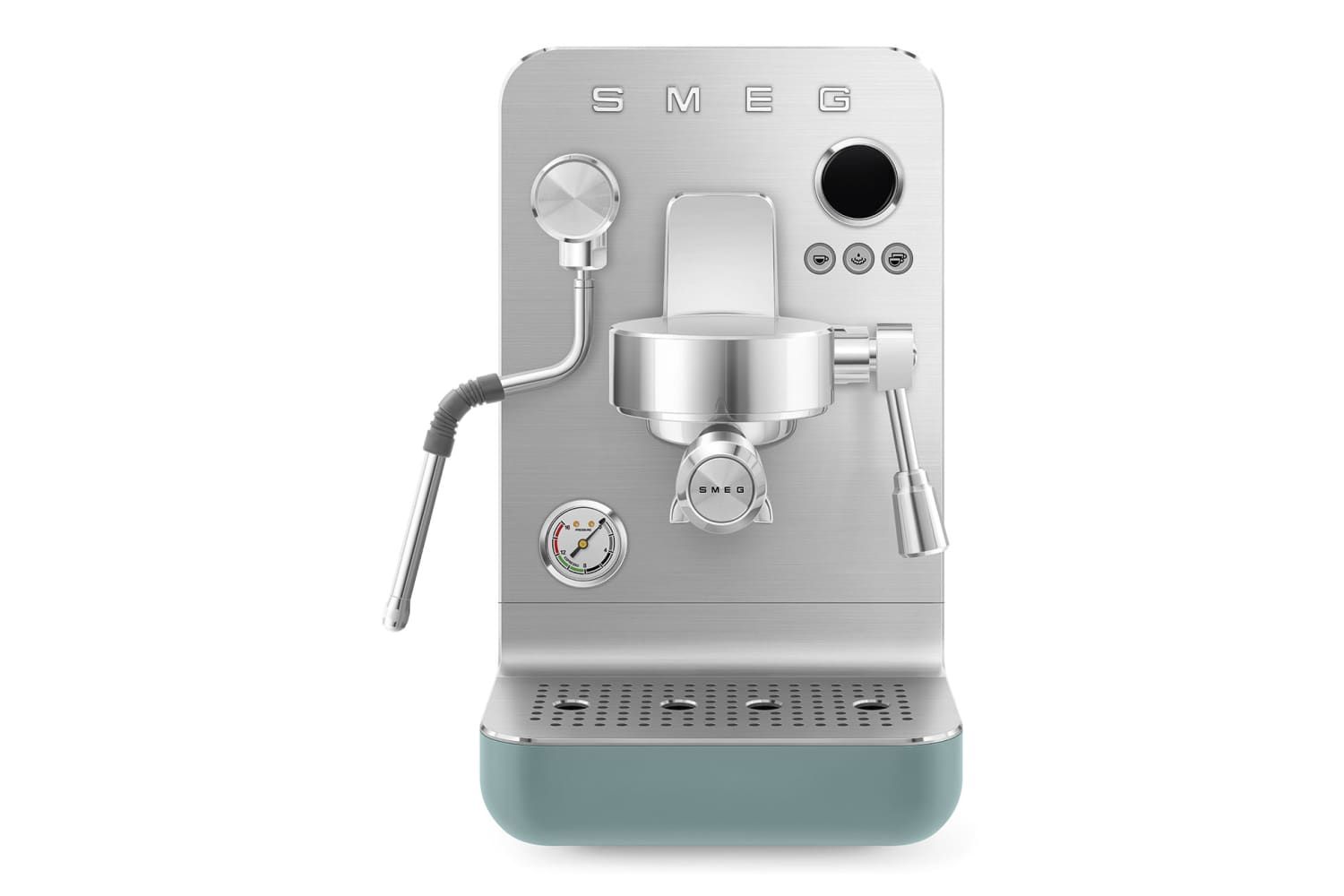 Smeg Mini Pro Espresso Coffee Machine, Thermoblock Heating, Integrated Pressure Gauge, 1.7L Water Capacity, Emerald Green
