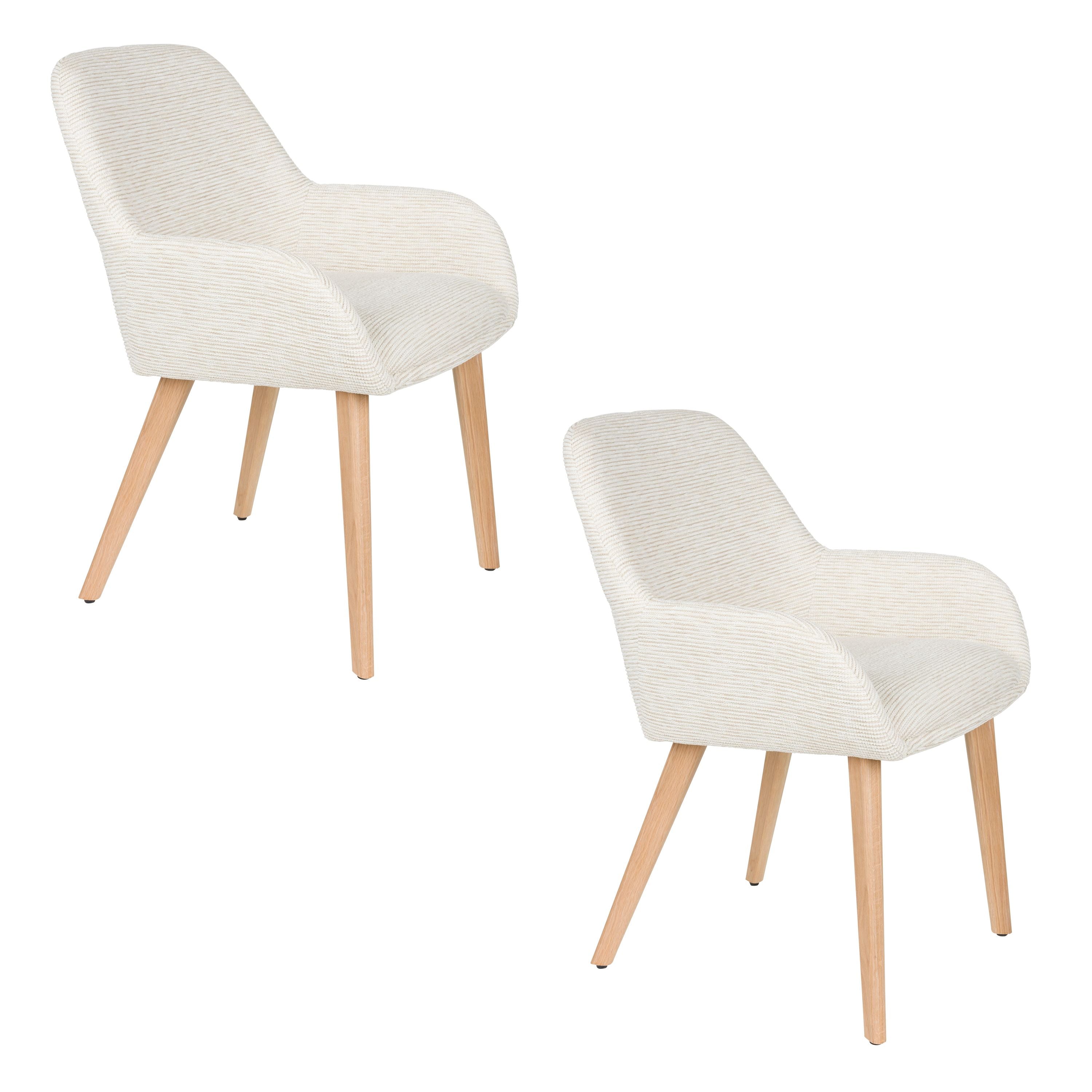 Housecraft Living Loua Eetkamerstoelen Off-White - Set van 2