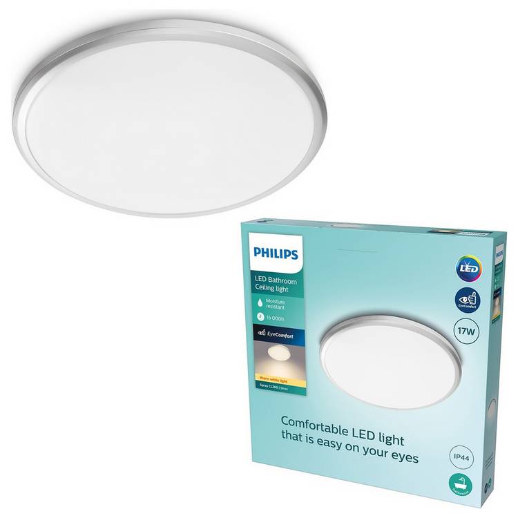 Philips Spray Luminaire Bathroom LED Ceiling Light - Silver
