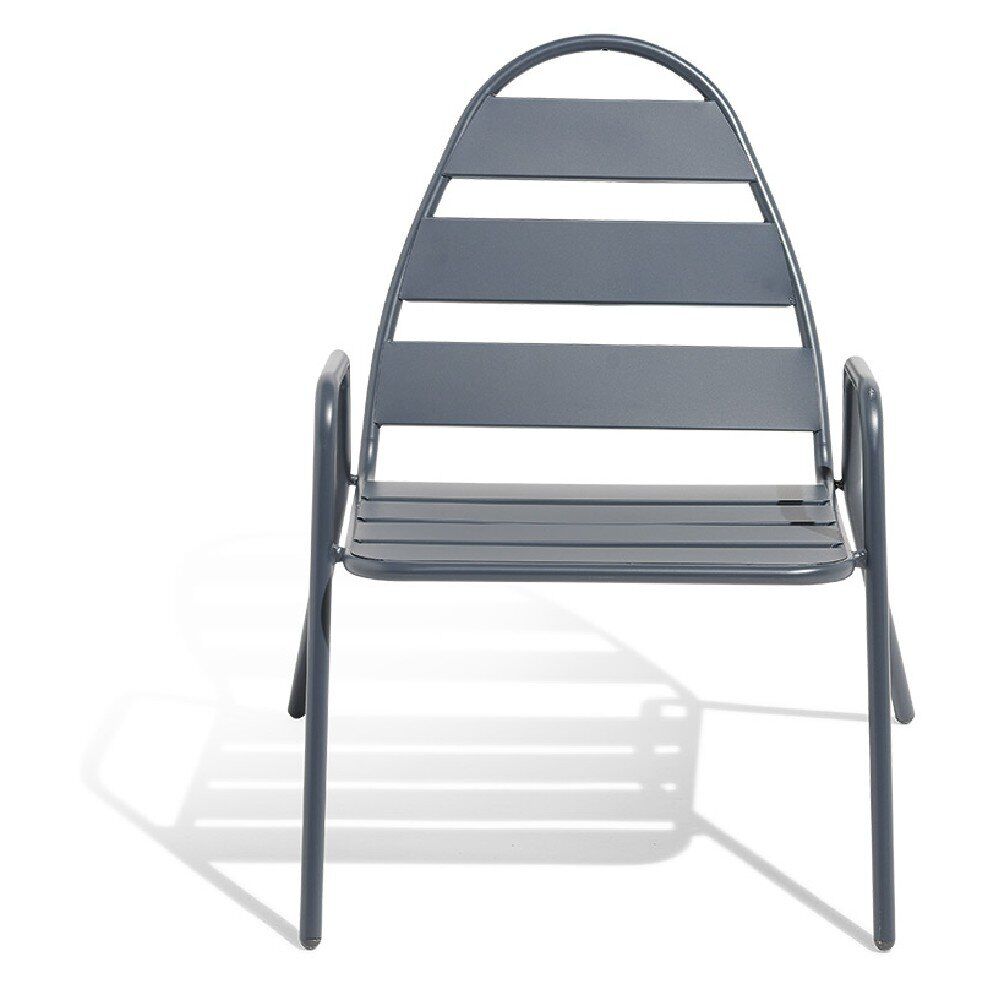 Fauteuil d'extérieur Fun acier gris ardoise 68x71xH76cm