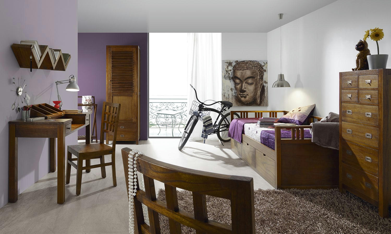 STAR - Porte-serviettes pliant en bois marron