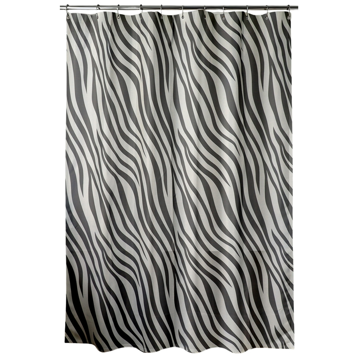 Zasłona prysznicowa Naomi 180x200 cm zebra czarno biała