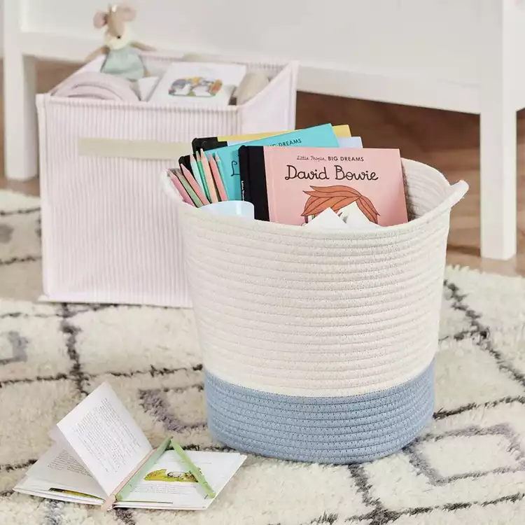 Great Little Trading Company Rope Storage Basket - Blue