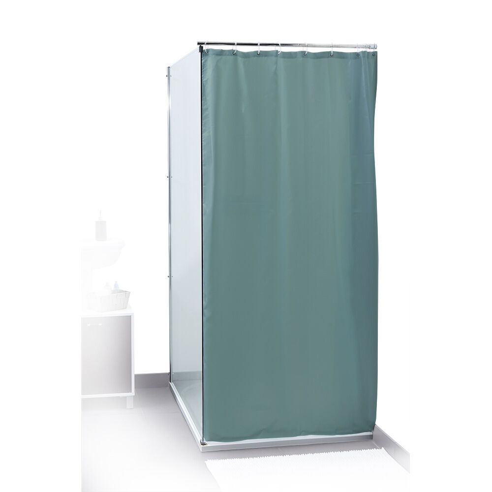 Rideau de douche uni vert 180x200cm 100% polyester