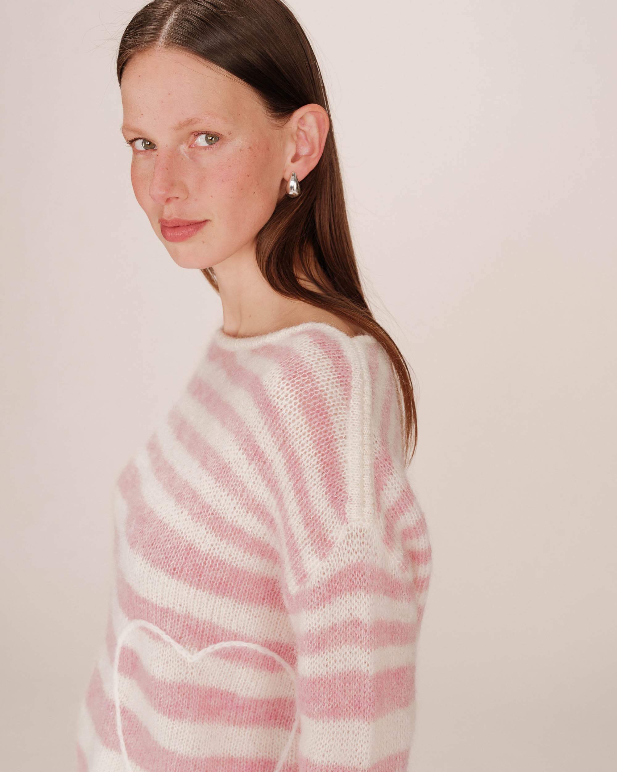 Pull a rayures cristal rose Sand