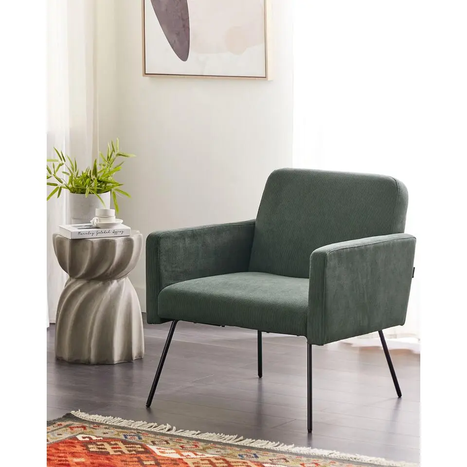 NARKEN - Fauteuil - Donkergroen - Corduroy
