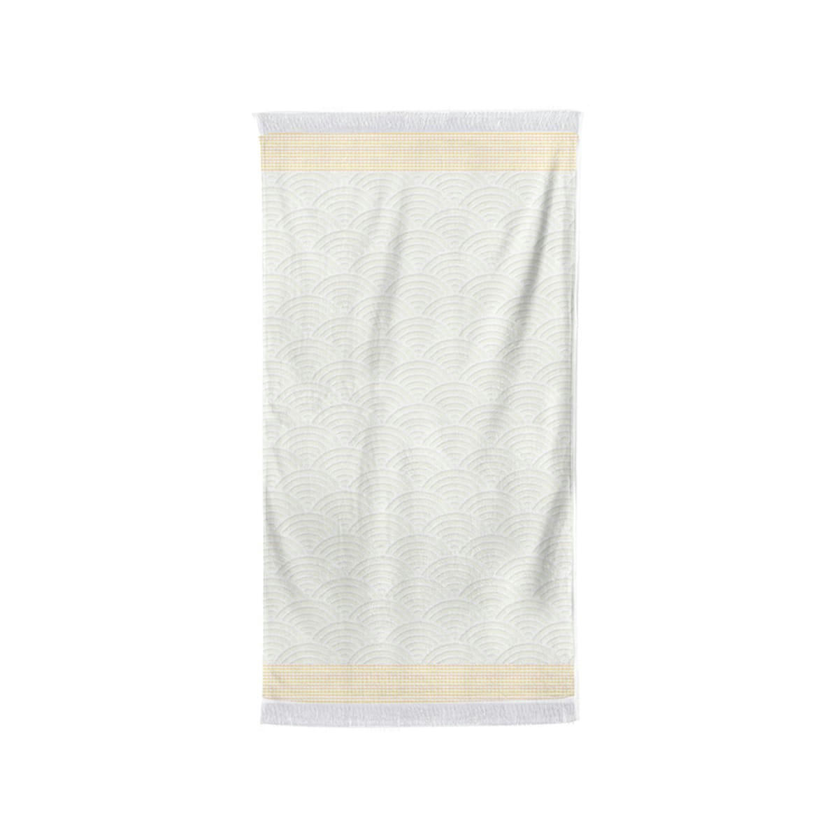 ARTEA - Serviette de bain Ecru Jaune d'or Coton 50x100 cm