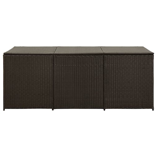 NNEVL Garden Storage Box Poly Rattan 180x90x75 cm Brown