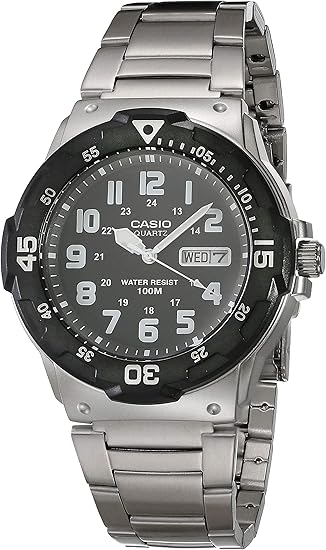 Casio MRW200H Series | Unisex Analog Watch | 100M WR | Stainless Steel Case | Resin Band | 2 Hand Analog (HR, Min, SEC) | Date Display | Screw Down Crown/Screw Down Caseback | 3 Year Battery