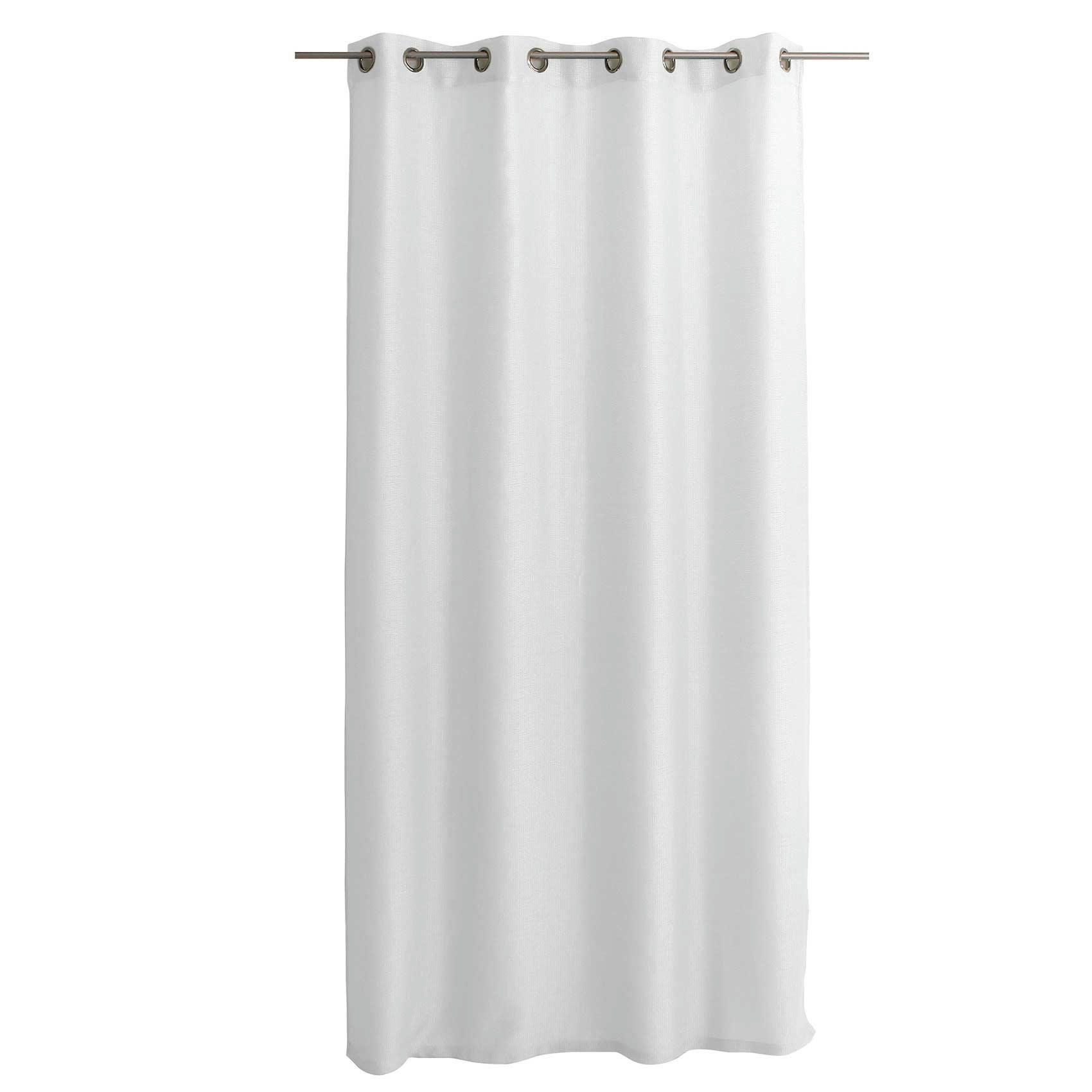 - Voilage uni ajouré à œillets polyester blanc 140x240 cm