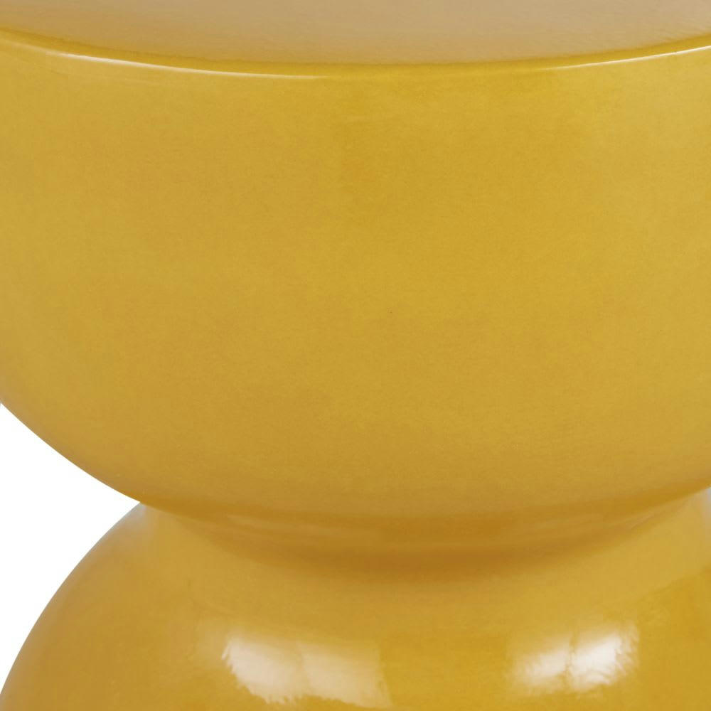 MANJAL - Bout de canapé en grès jaune moutarde