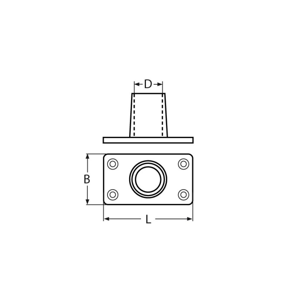 RELINGFOT MARINETECH  90° 22MM