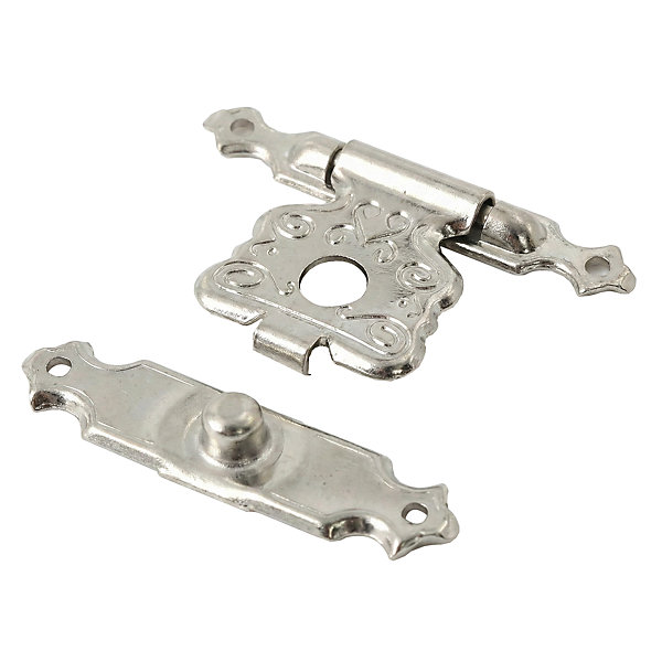 2 fermoirs coffrets Acier nickelé L. 18 mm x H. 28 mm