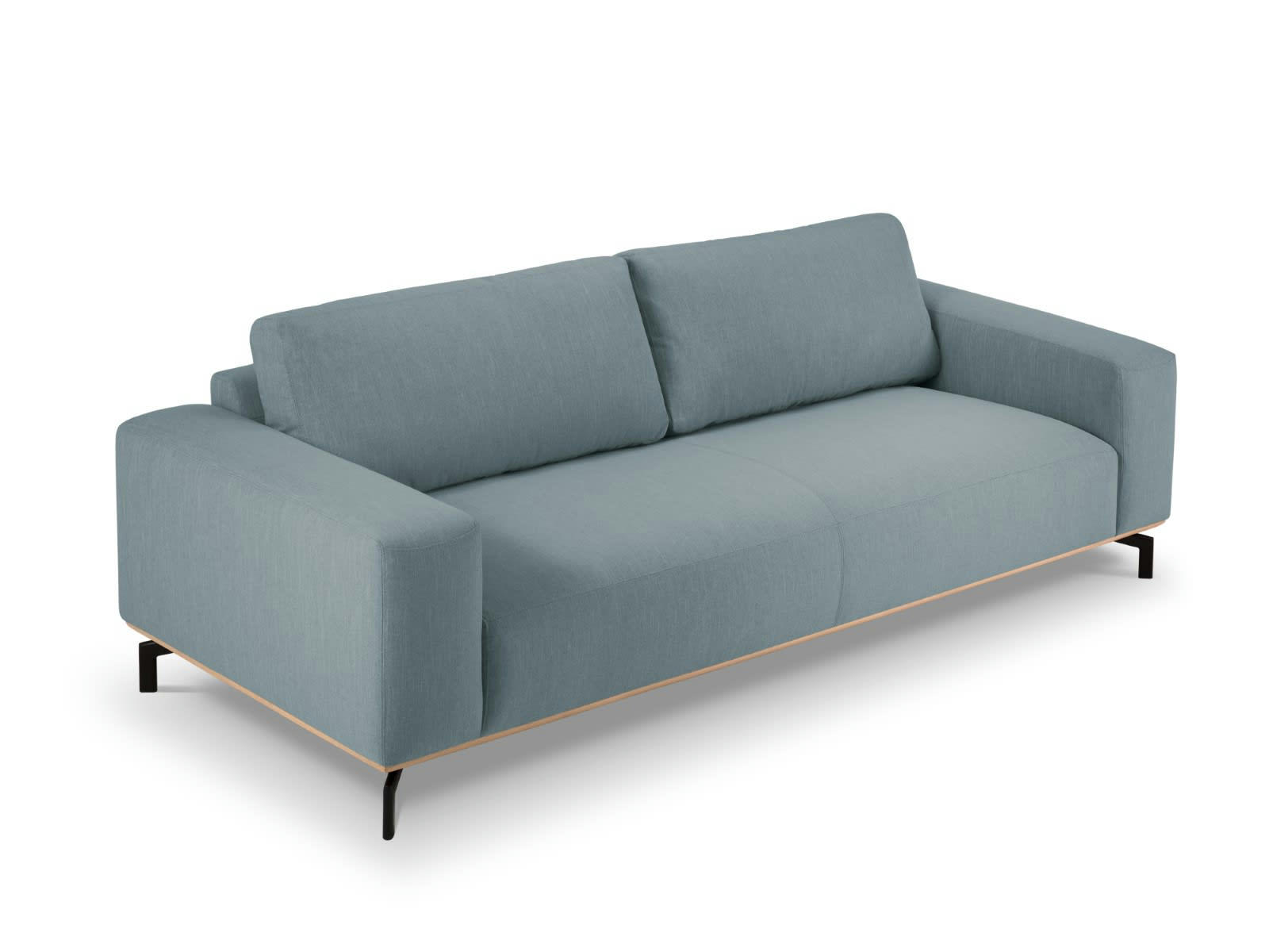 MARC - Canapé 3 places en Tissu Structurel Bleu