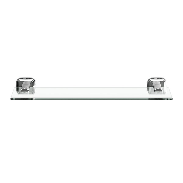 étagère de salle de bain en verre et acier inoxydable chromé H.40 cm Teesta GoodHome