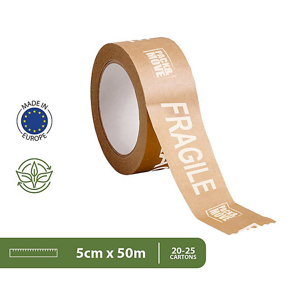 Lot 6 rouleaux ruban adhésif kraft 
