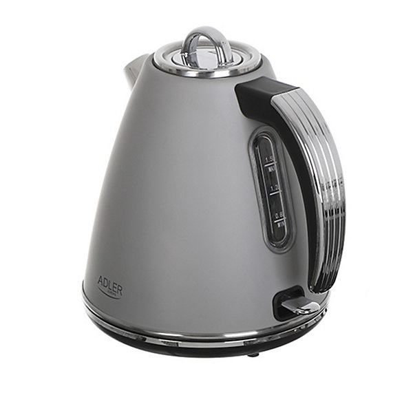 Bouilloire électrique Adler AD 1343G, en métal 1,5 litres Système de contrôle de sécurité, Puissance max. 2200W, Grey