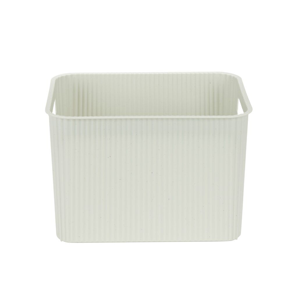 Panière de rangement 14L rectangulaire plastique blanc 35x26,5xH20cm