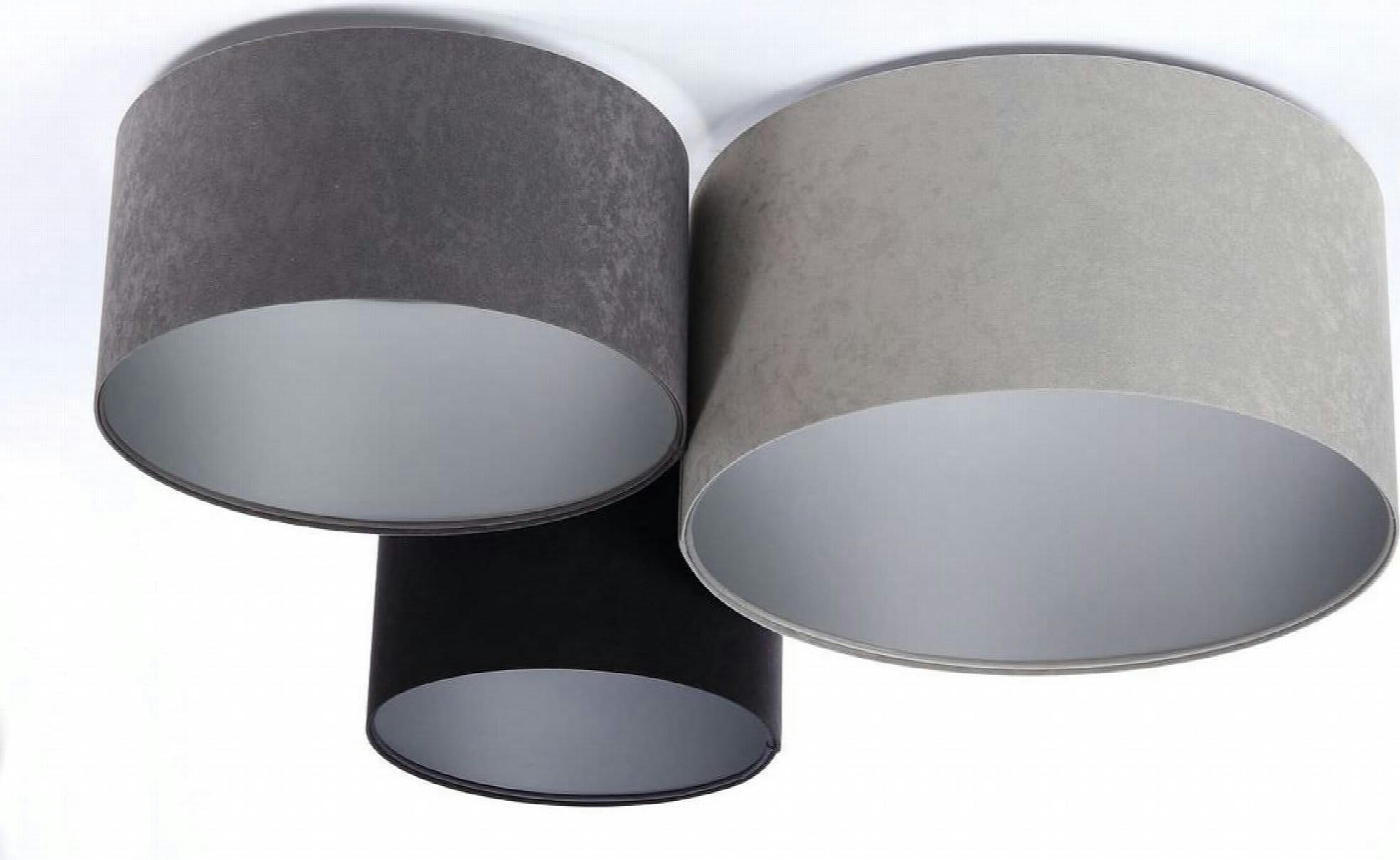 TRIO - Plafonnier Tissu Gris