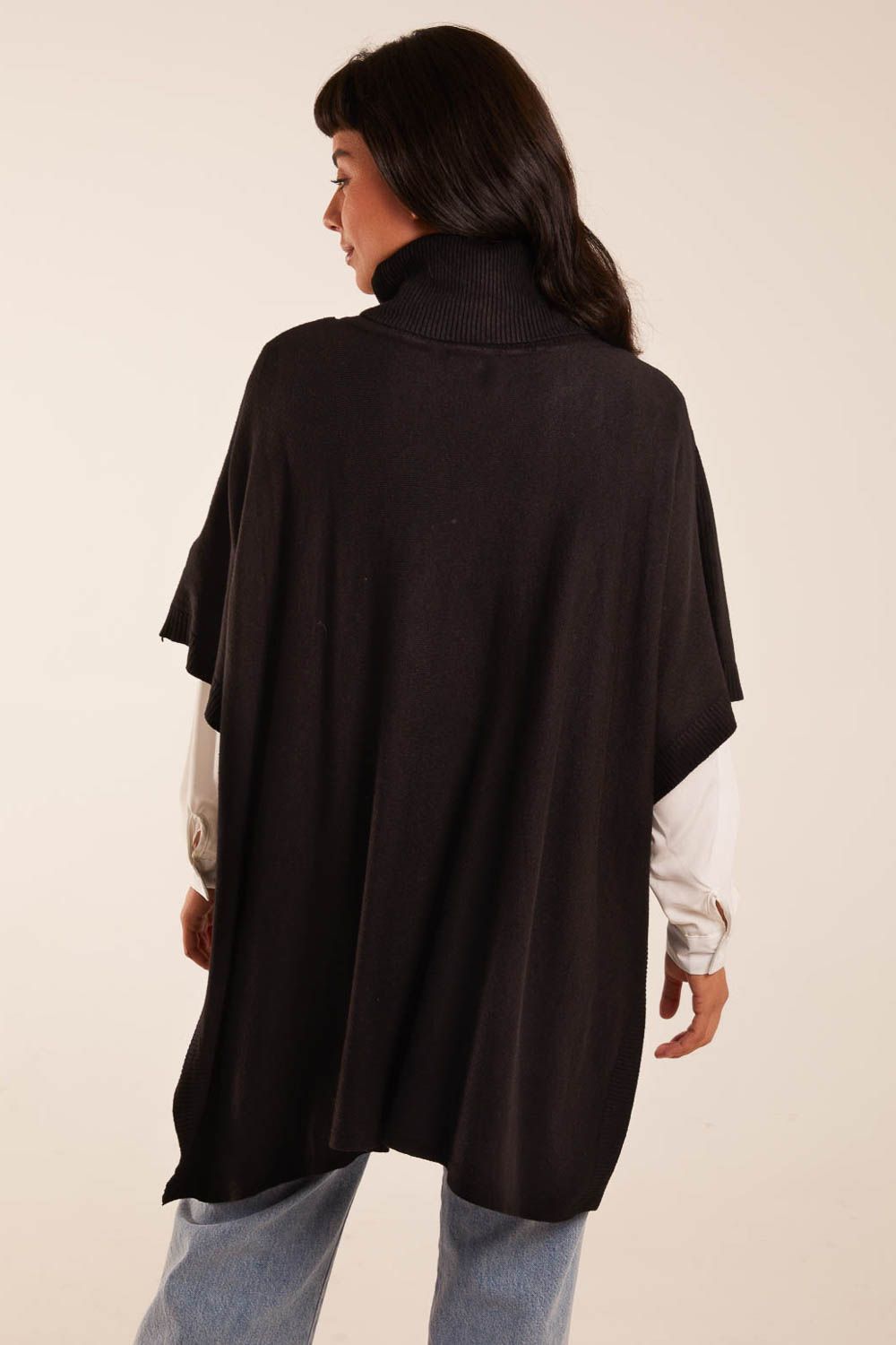 Blue Vanilla High Neck Poncho