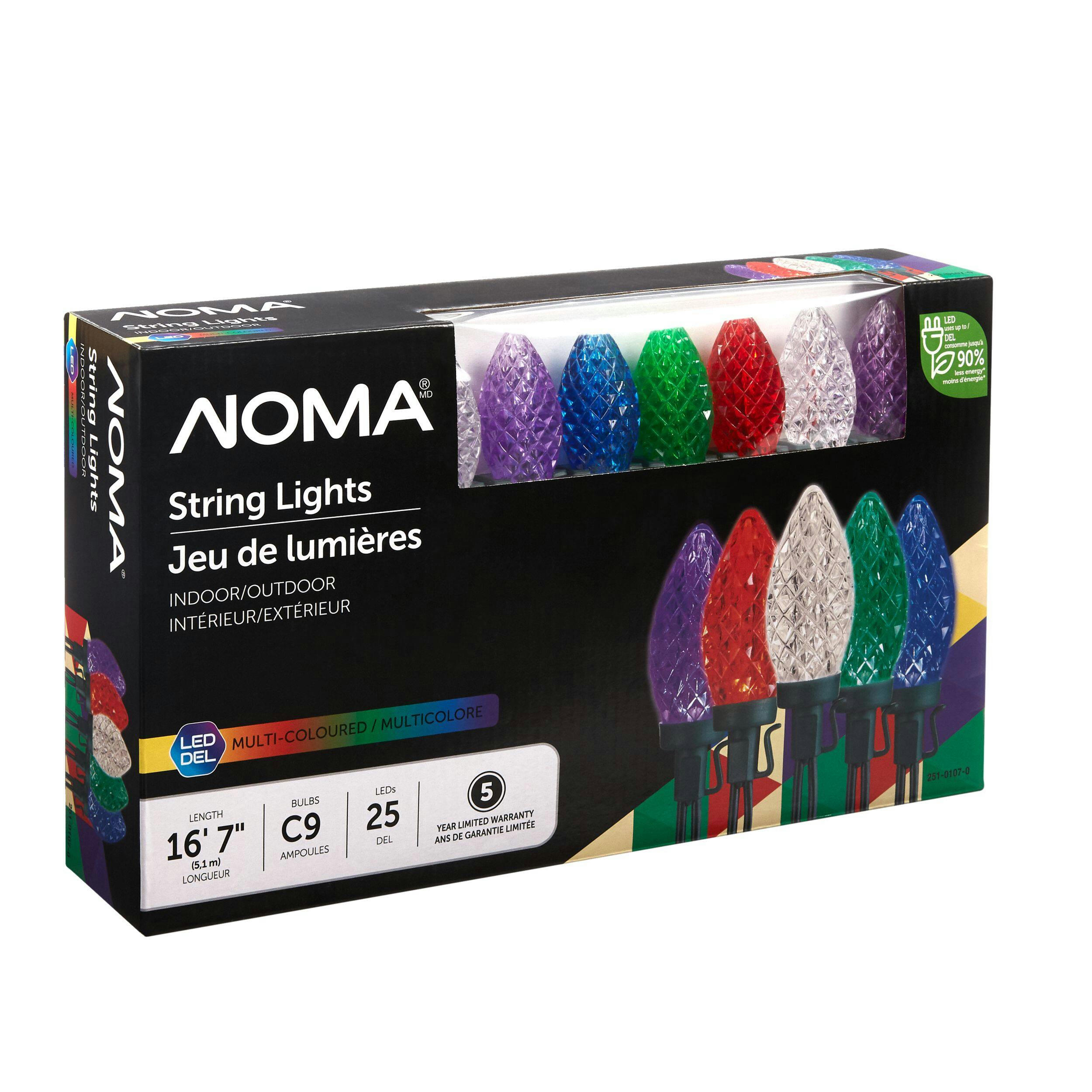 NOMA Outdoor 25 C9 LED Lights, Traditional Multicoloured