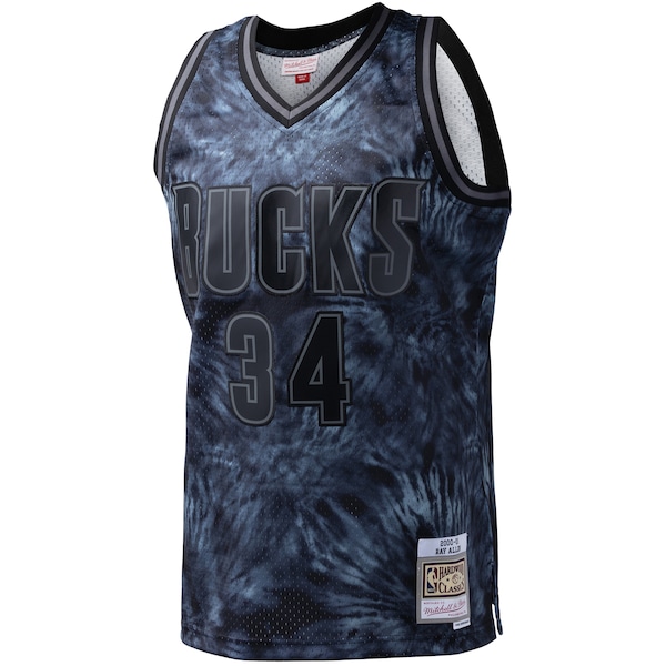 Ray Allen Milwaukee Bucks Hardwood Classics 1996/97 Tie-Dye Swingman Jersey - Black