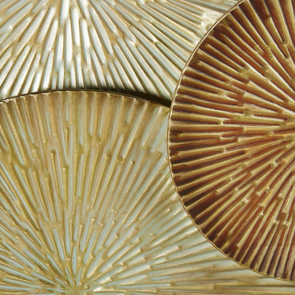 YUCATAN - Déco murale en métal doré et marron 141x82