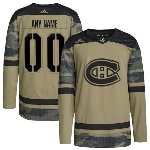 Montreal Canadiens adidas Logo Military Appreciation Team Authentic Custom Practice Jersey - Camo