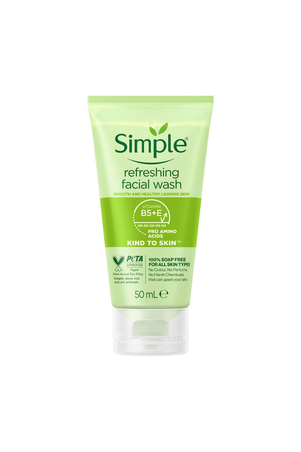 Simple Kind to Skin Soap Free Refreshing 'Facial Gel Wash', 3 x 50ml