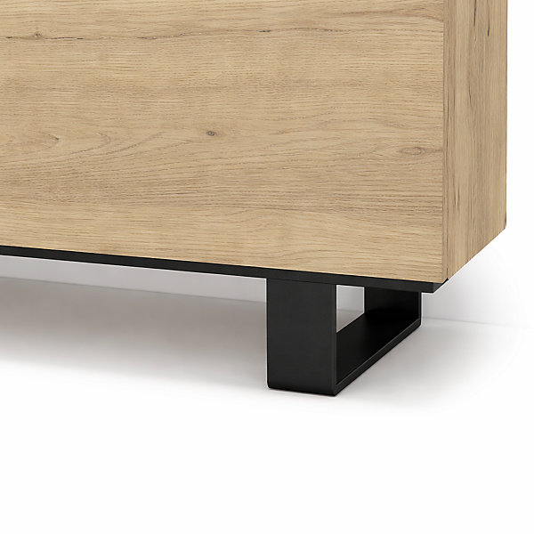 Lot de 2 Pieds métalliques en U, 31x12 cm, Support pour Meubles, Noir