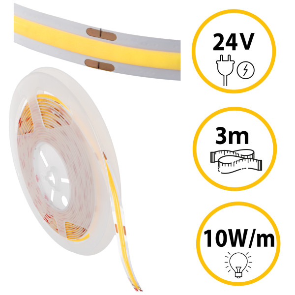 Taśma LED LL COB 10W 24 3m WW 66804 LightLogic barwa ciepła CRI 90 1 szt.