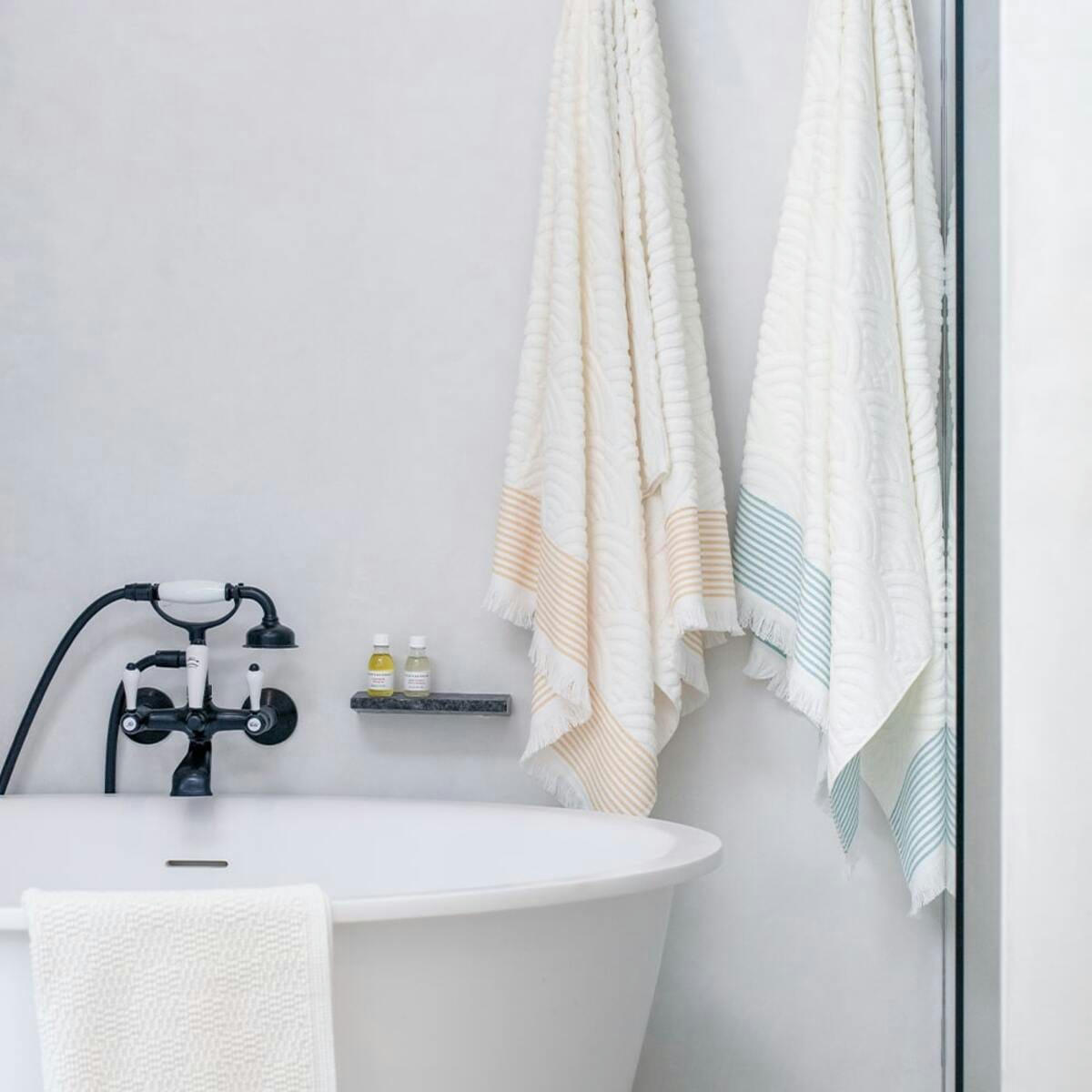 ARTEA - Serviette invité Ecru Lagon Coton 30x50 cm