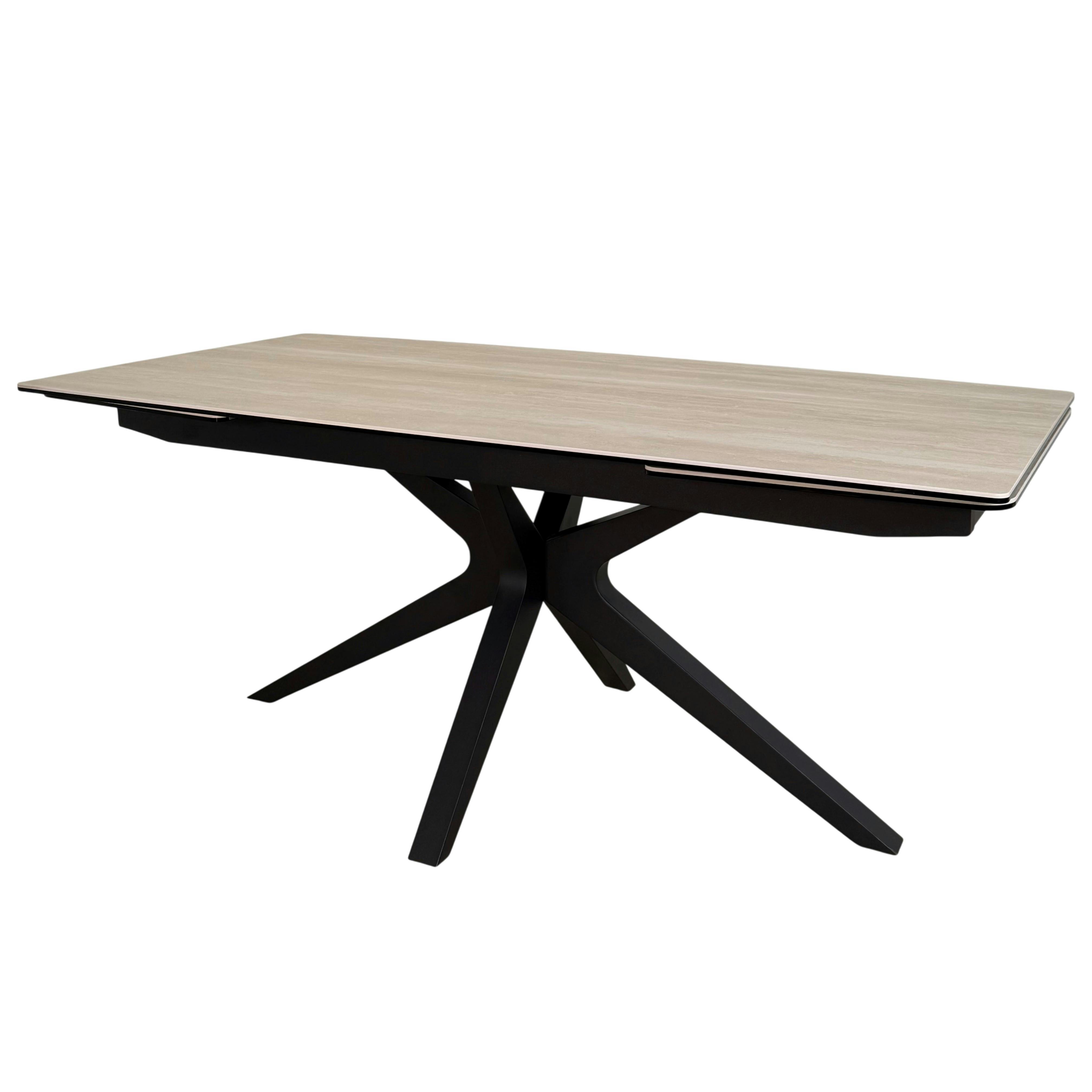Table extensible céramique effet travertin 180-280 cm LOMBARDIE
