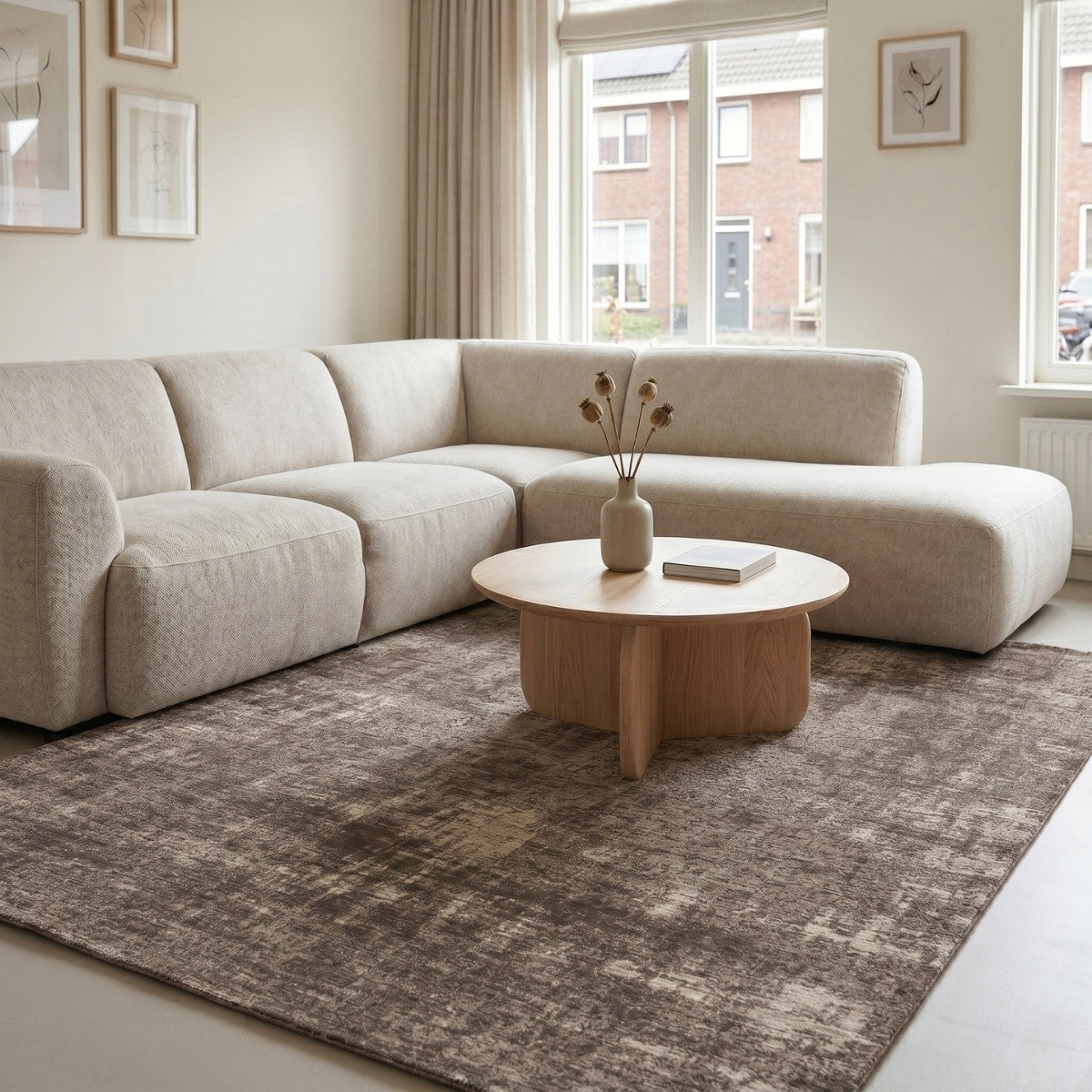 DÉJA Living Vloerkleed Ruma - Grijs Stof - 200x200cm