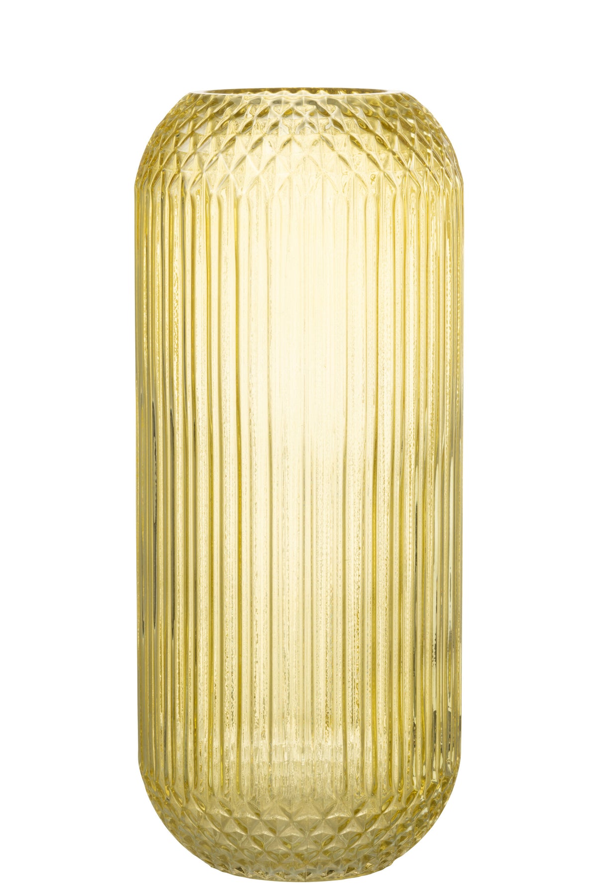 J-Line vaas Recht Geslepen - glas - geel - large - 36.5 cm hoog