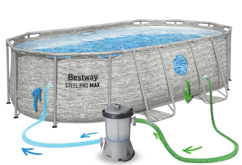 Basen stelażowy ogrodowy 427x250x100 Bestway 12w1