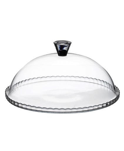 Prato para bolo de vidro com campânula