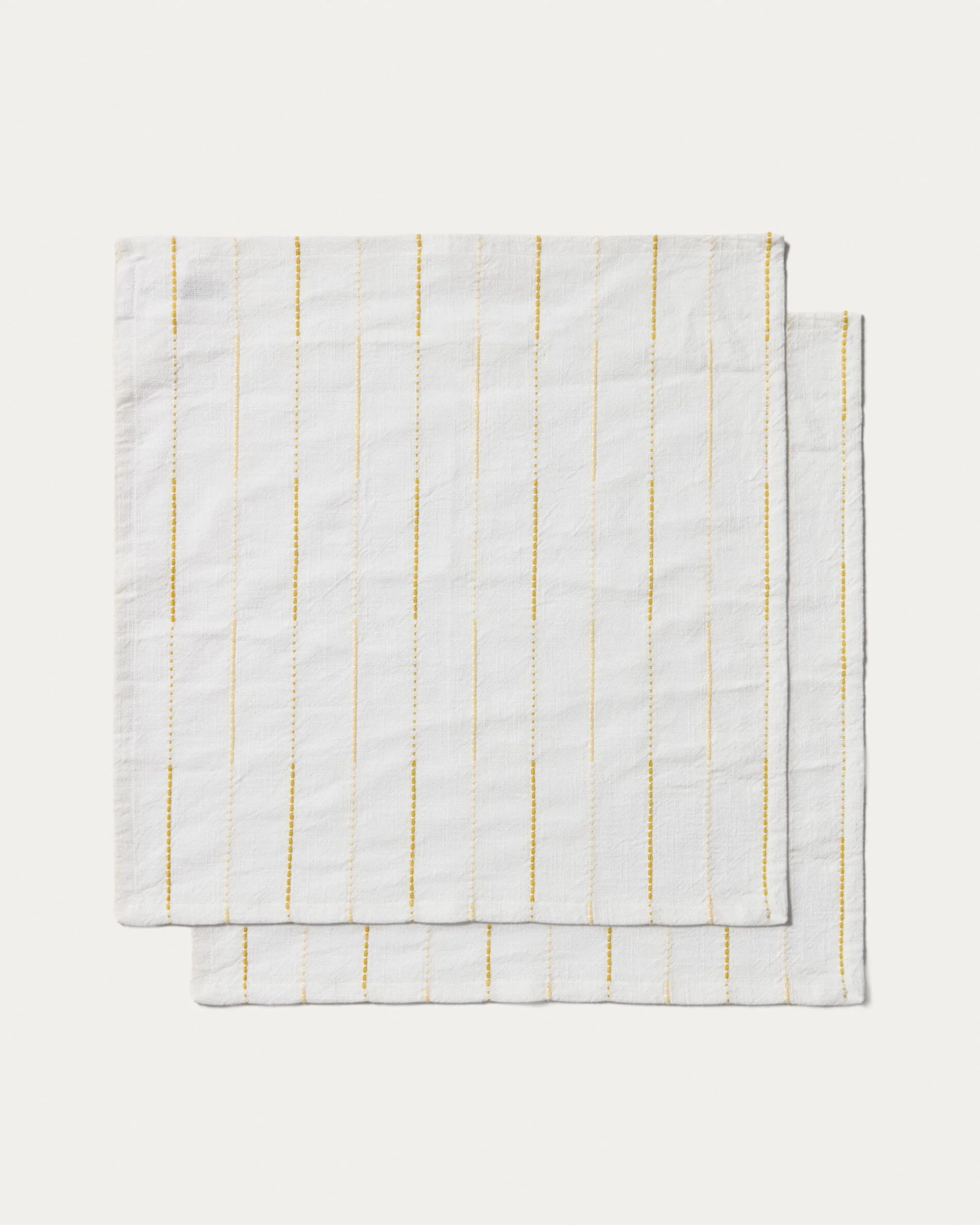 Anila set of 2 yellow cotton jacquard napkins 35 x 35cm