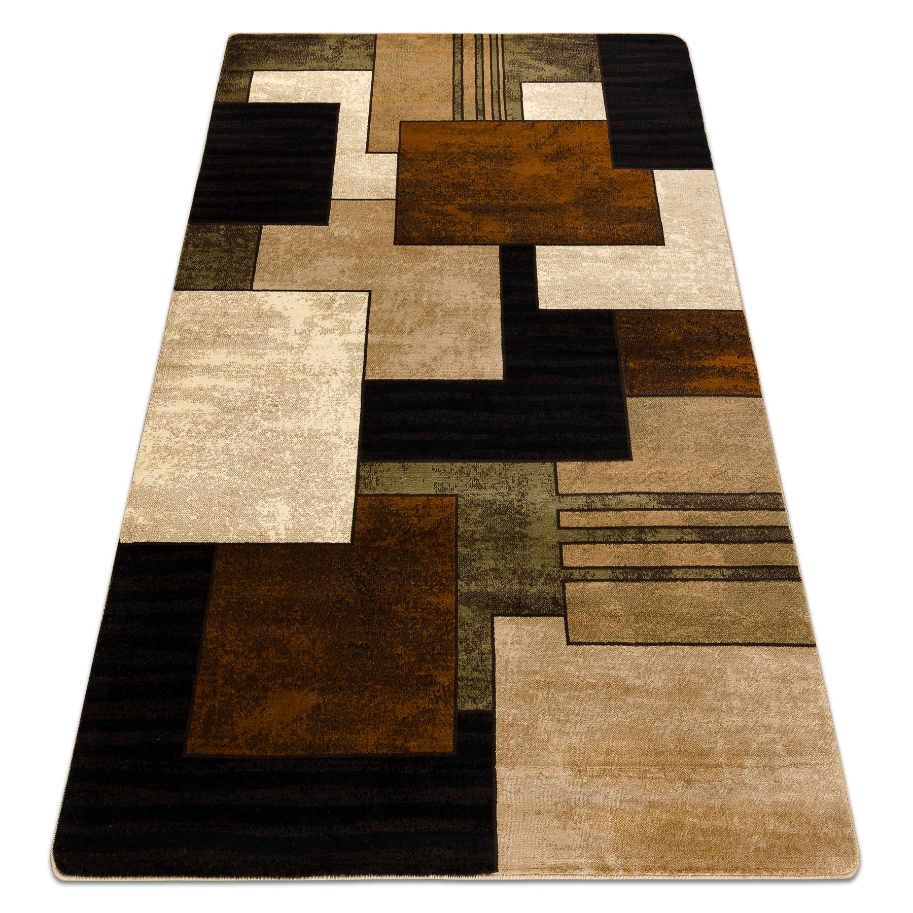 Dywan ROYAL 5367 Geometryczny 3D - czarny / brązowy 100x200 cm