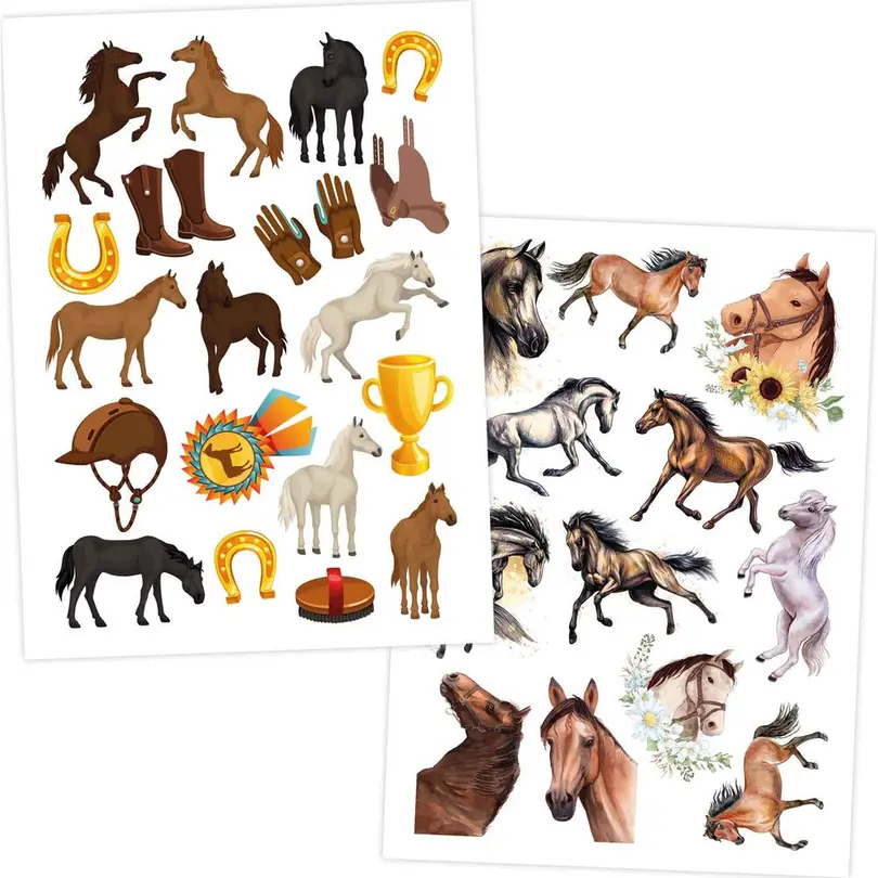 Sticker 6er-Set Pferde