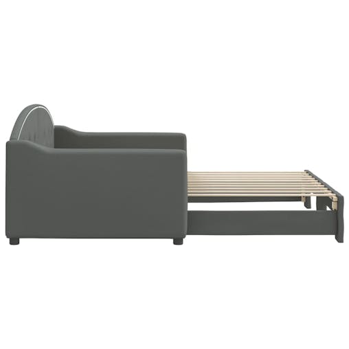 NNEVL Daybed with Trundle Dark Grey 90x190 cm Fabric