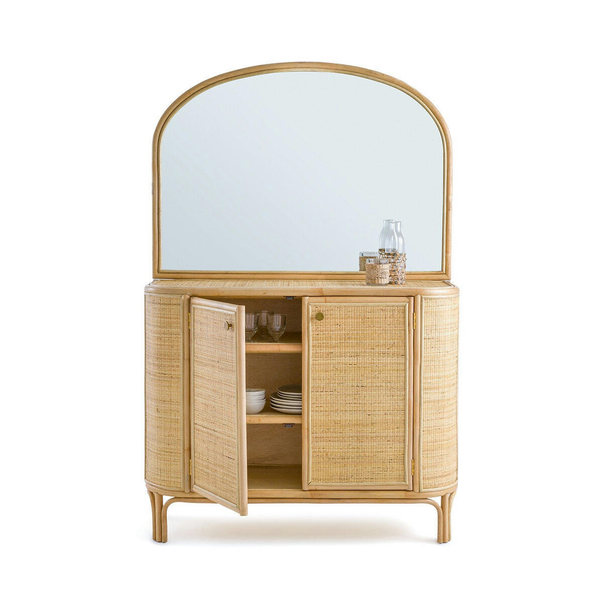 Buffet rotin et miroir intégré, Ladara