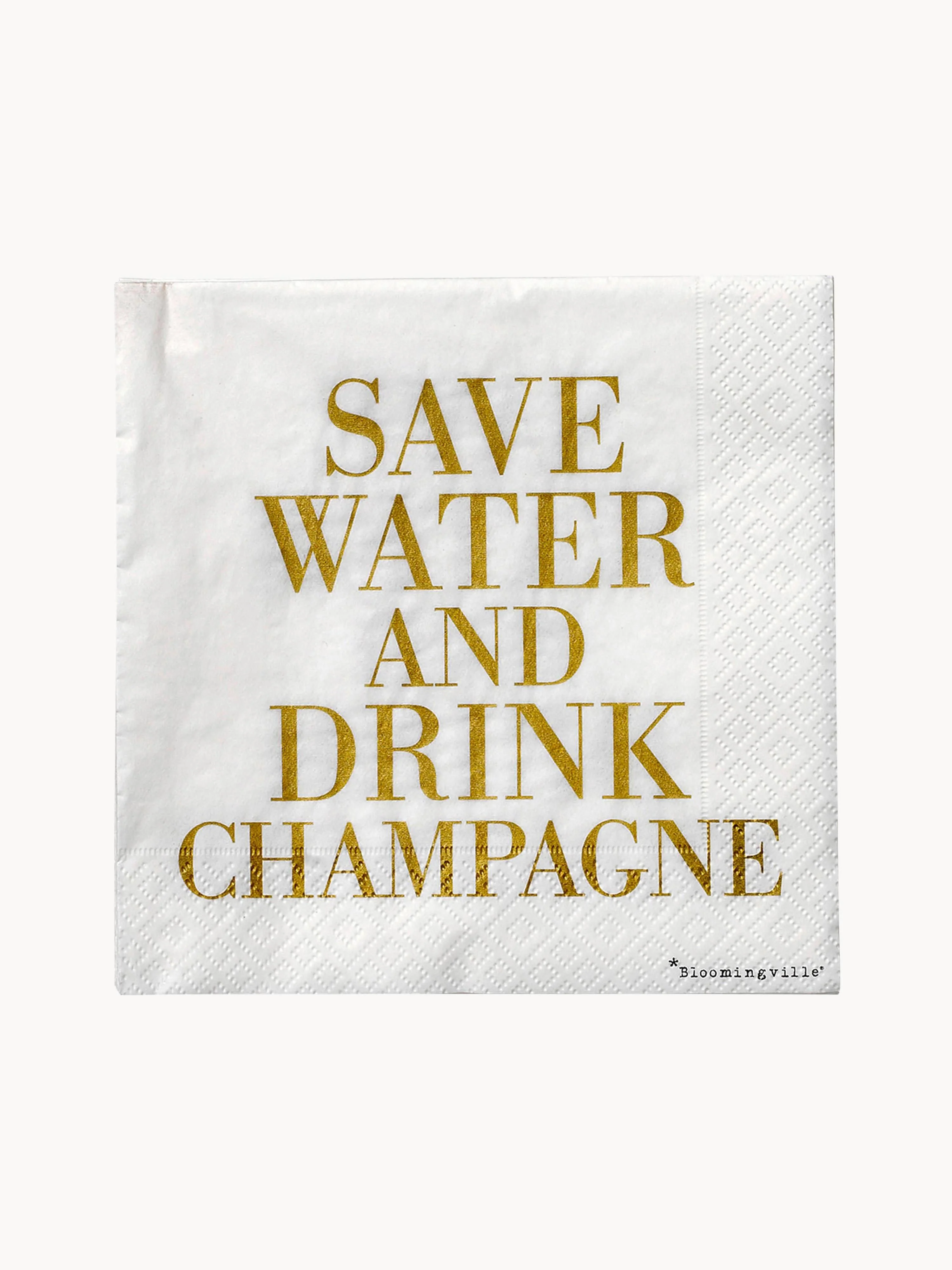 Papierservietten Save Water, 20er-Set