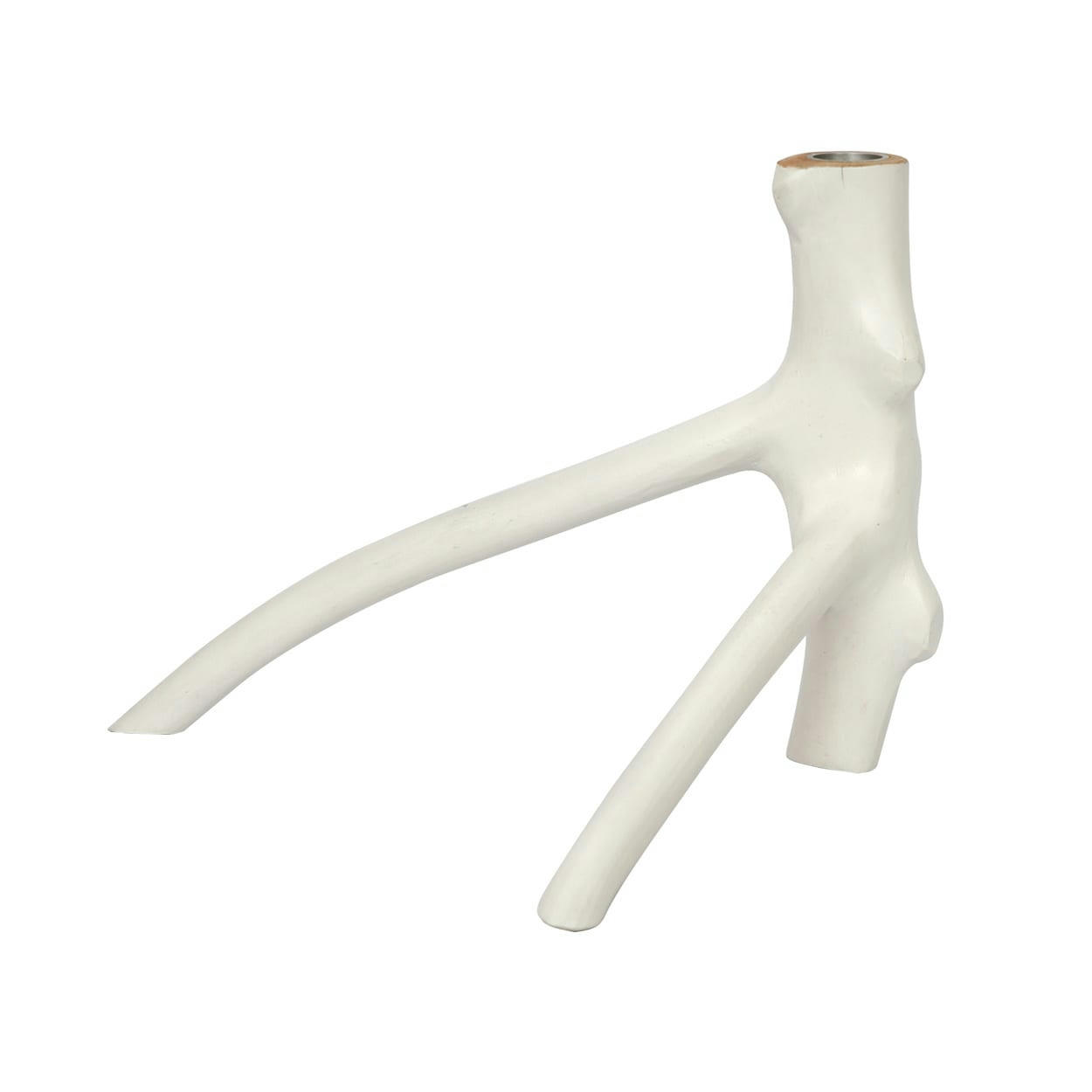 TRIPLE TWIG - Bougeoir en bois de teck blanc