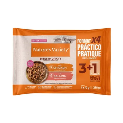 Nature's Variety Kitten Bites in Sauce Saver Pack 44 x 70g