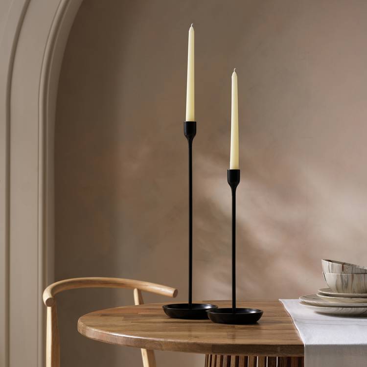 Habitat Tall Metal Candle Stick - Black