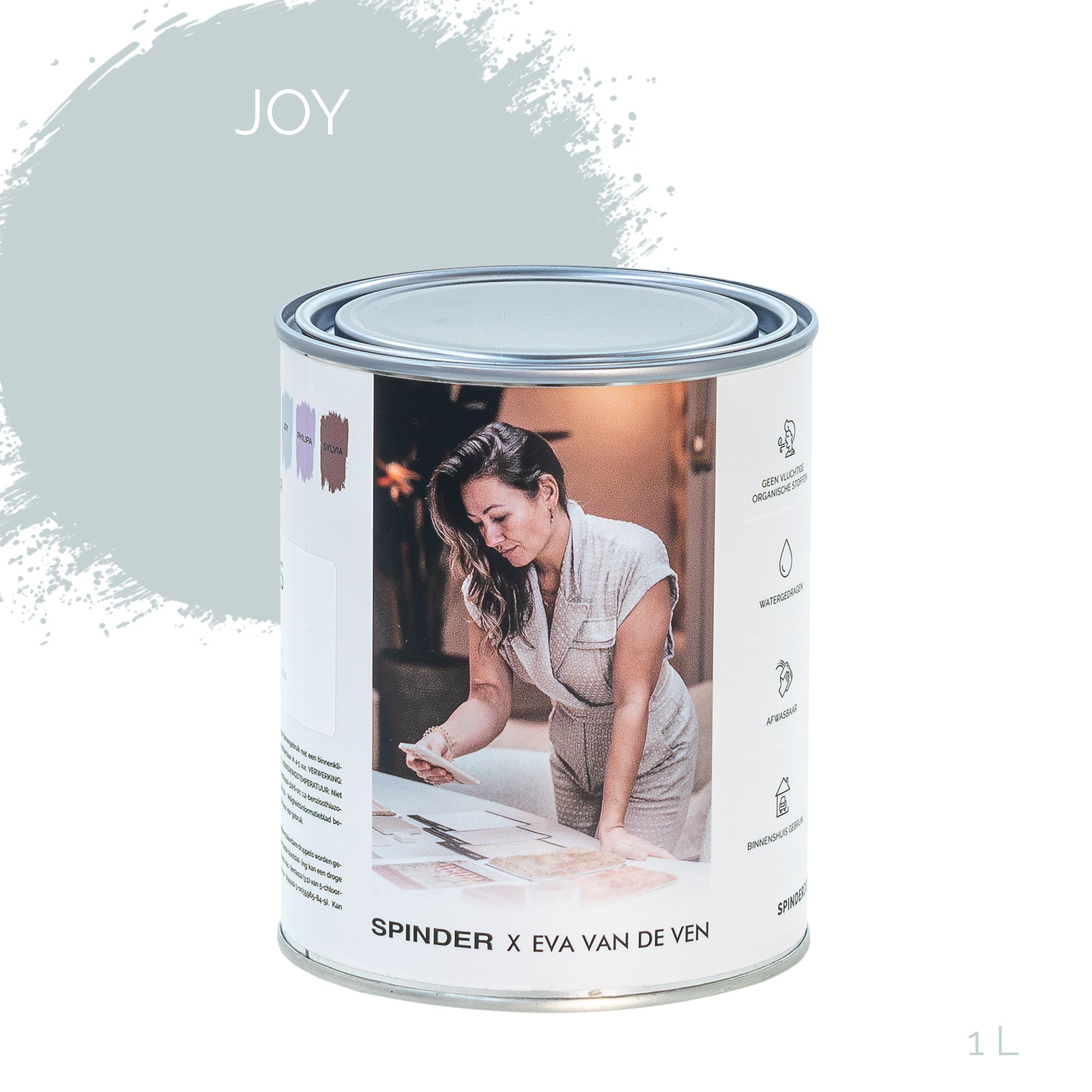 Spinder x Eva van de Ven 1L matte muurverf - Joy