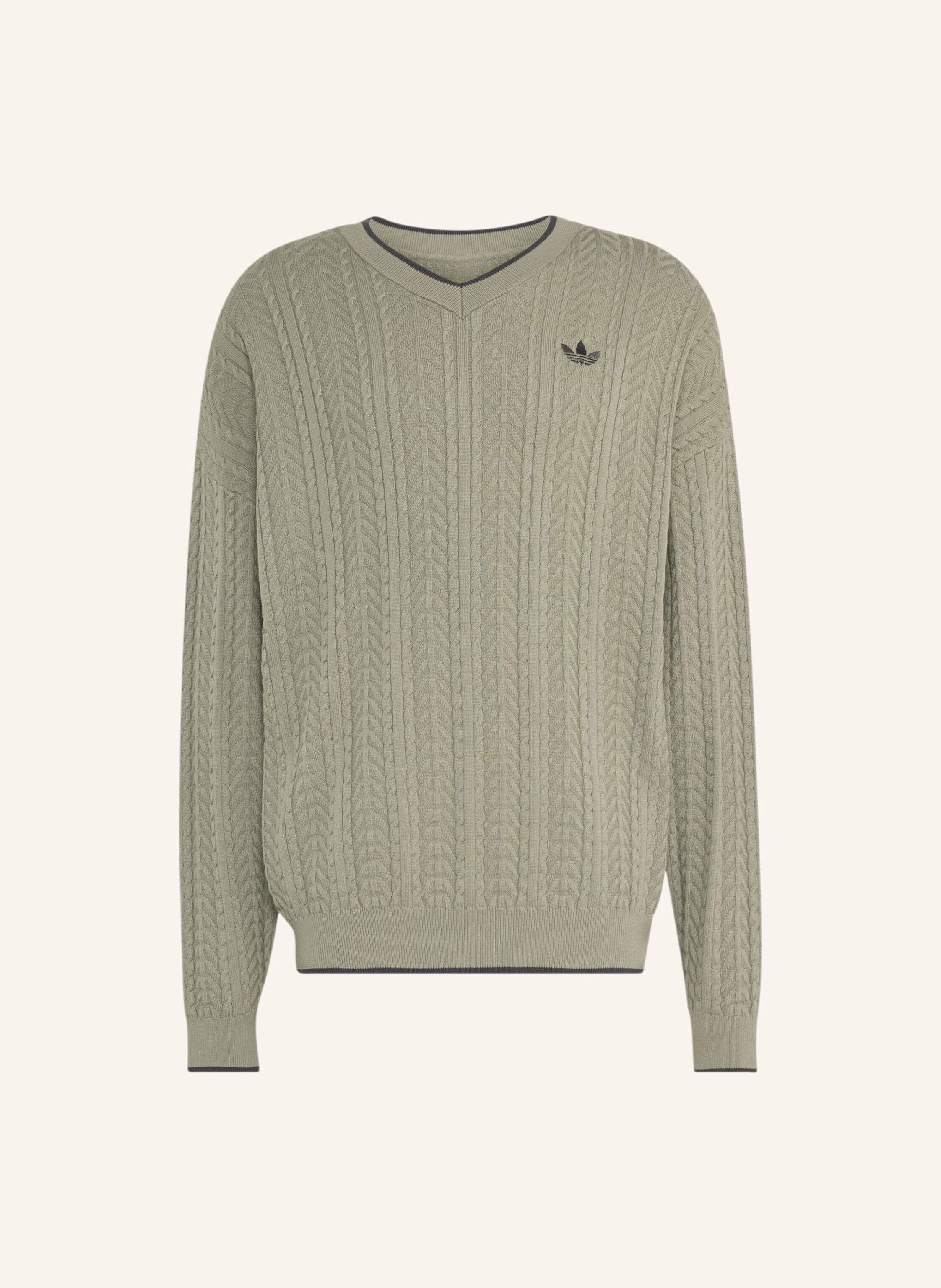 adidas Originals PULLOVER, GESTRICKT, V-AUSSCHNITT, ZOPFMUSTER