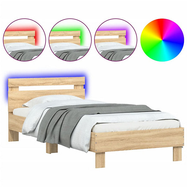 Cadre de lit sans matelas avec lumières LED 90x200 cm