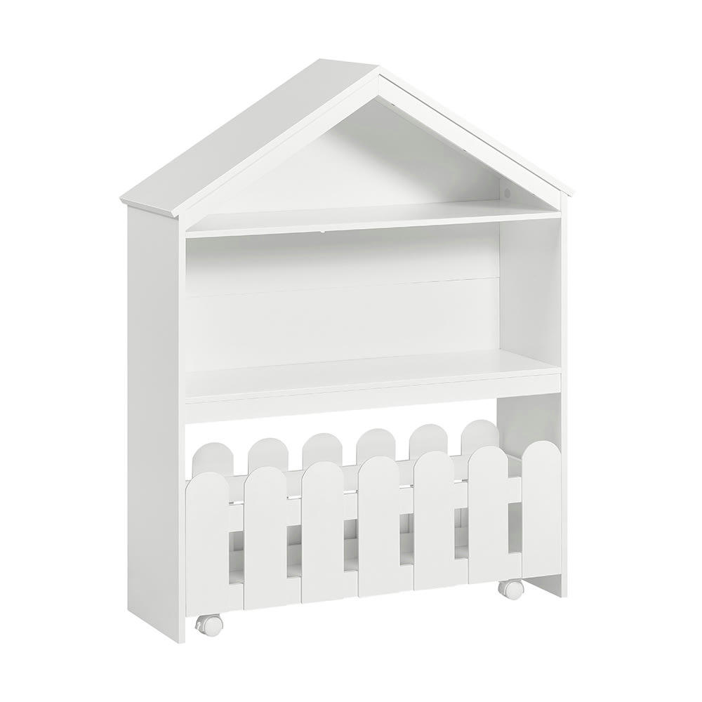 - Bibliothèque en forme de maison pour enfants effect bois blanc